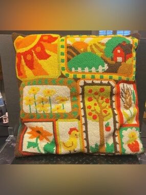 Vintage Needlepoint Pillow